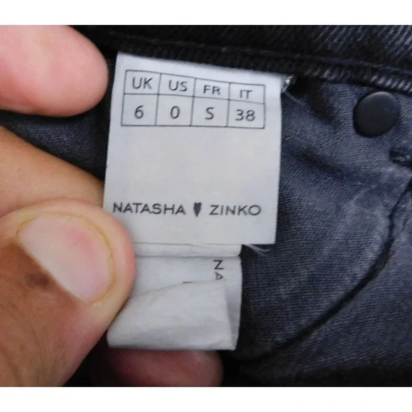 Natasha Zinko Deconstructed Denim‎ Layered Patchwork Shorts Women Black Size 0 - Picture 5 of 6